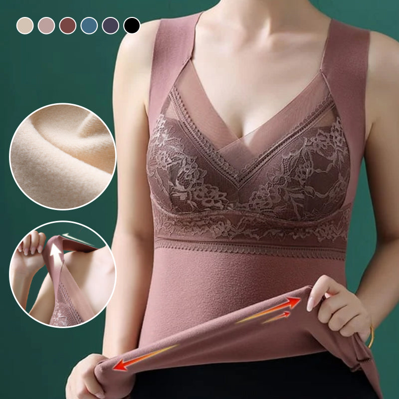 Jade Laurent™️ Top senza maniche coibentato 2 in 1 con reggiseno incorporato