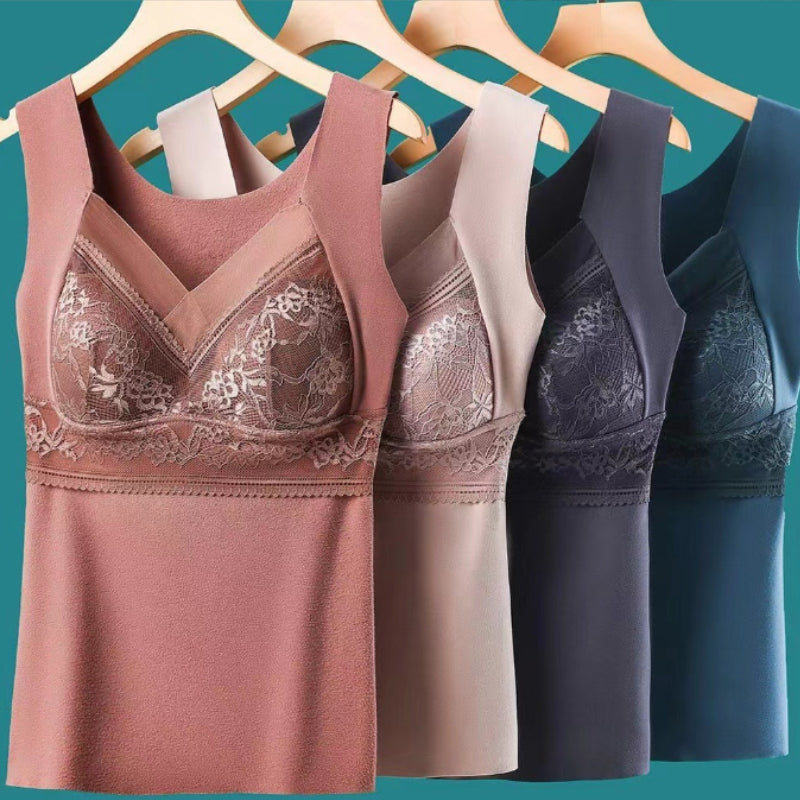 Jade Laurent™️ Top senza maniche coibentato 2 in 1 con reggiseno incorporato