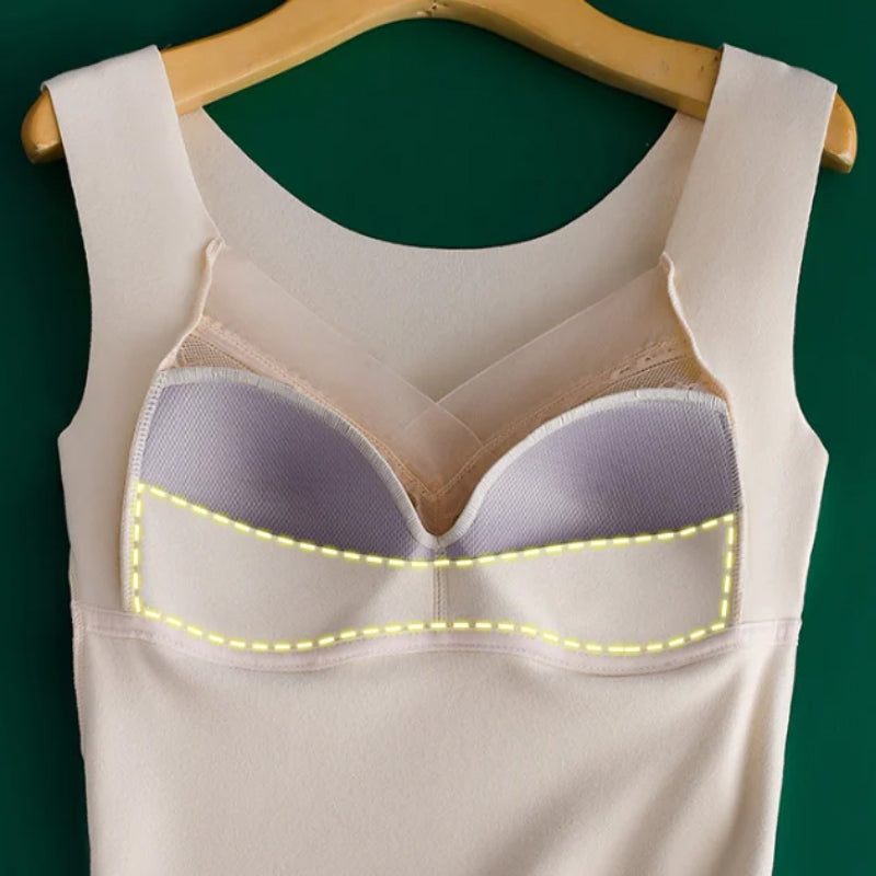 Jade Laurent™️ Top senza maniche coibentato 2 in 1 con reggiseno incorporato
