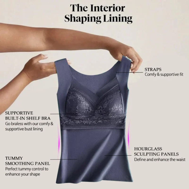 Jade Laurent™️ Top senza maniche coibentato 2 in 1 con reggiseno incorporato
