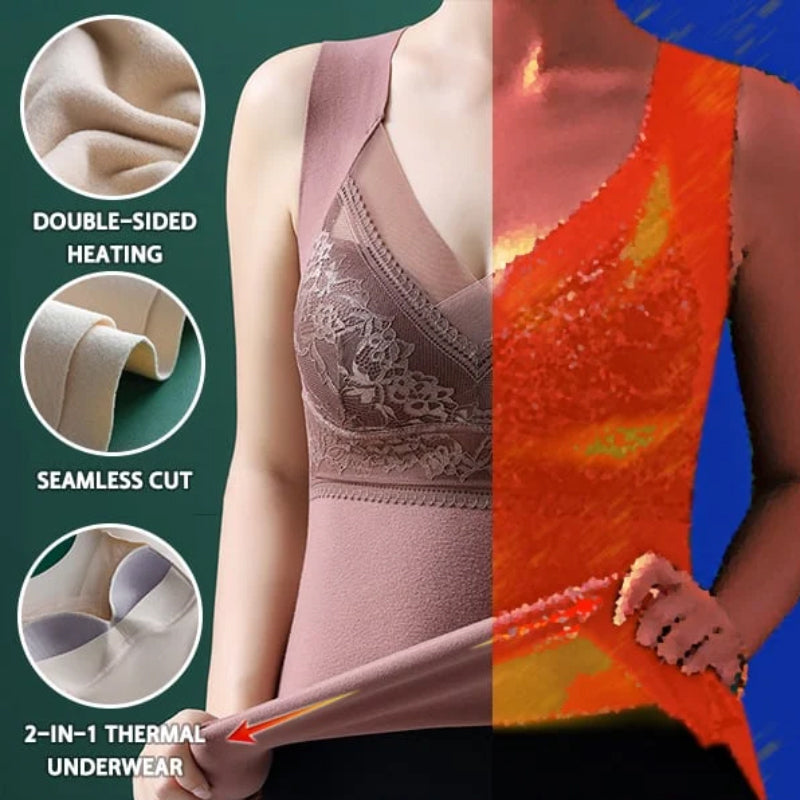 Jade Laurent™️ Top senza maniche coibentato 2 in 1 con reggiseno incorporato
