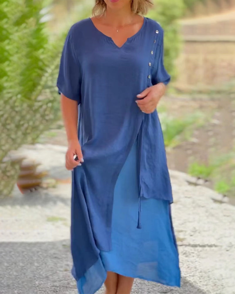 Jemma Onio™ Abito lungo asimmetrico taglie forti