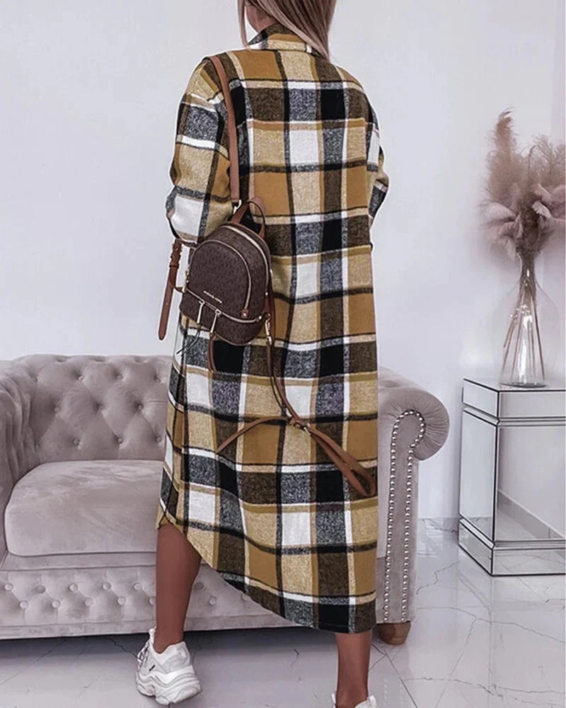 Karine Baschet™️  Cappotto a quadri, chiusura con bottoni e tasche