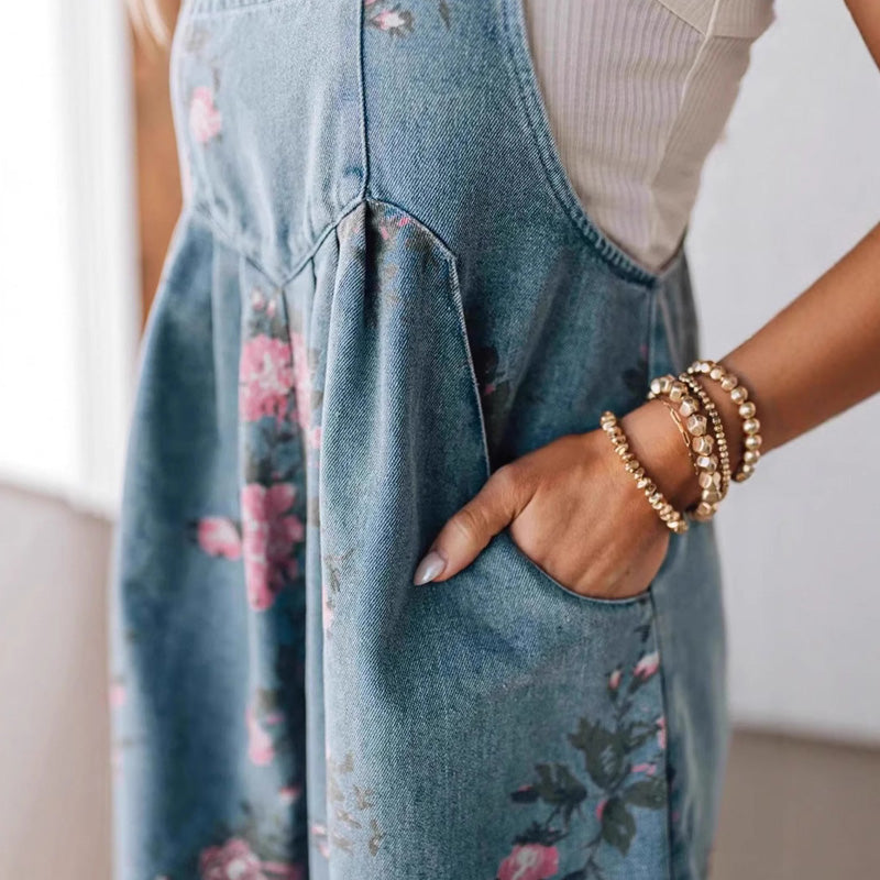 Leonia Bonzo™ Tuta in denim floreale vintage