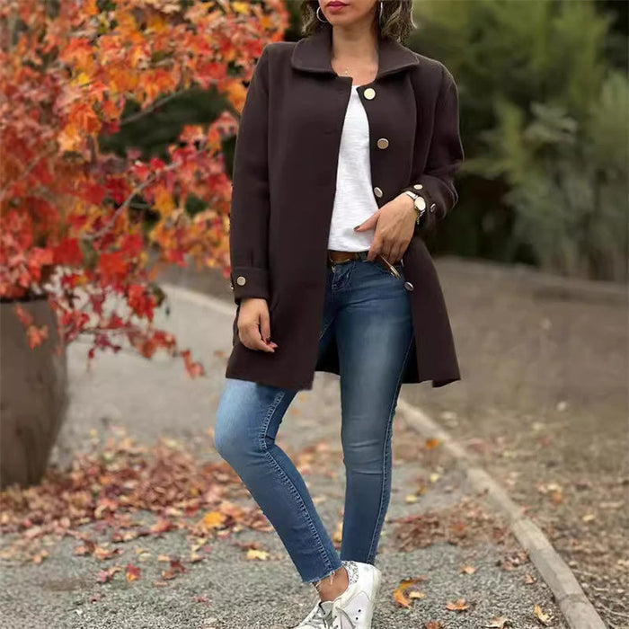 Leonilda Lanci™️ Cappotto moda con colletto