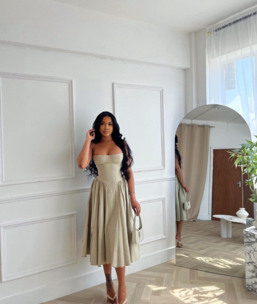 Liane Vincent™️ Abito midi con corsetto