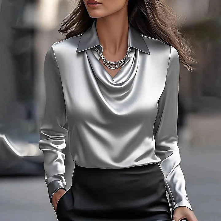 Linda Ceglia™ Blusa di lusso a maniche lunghe