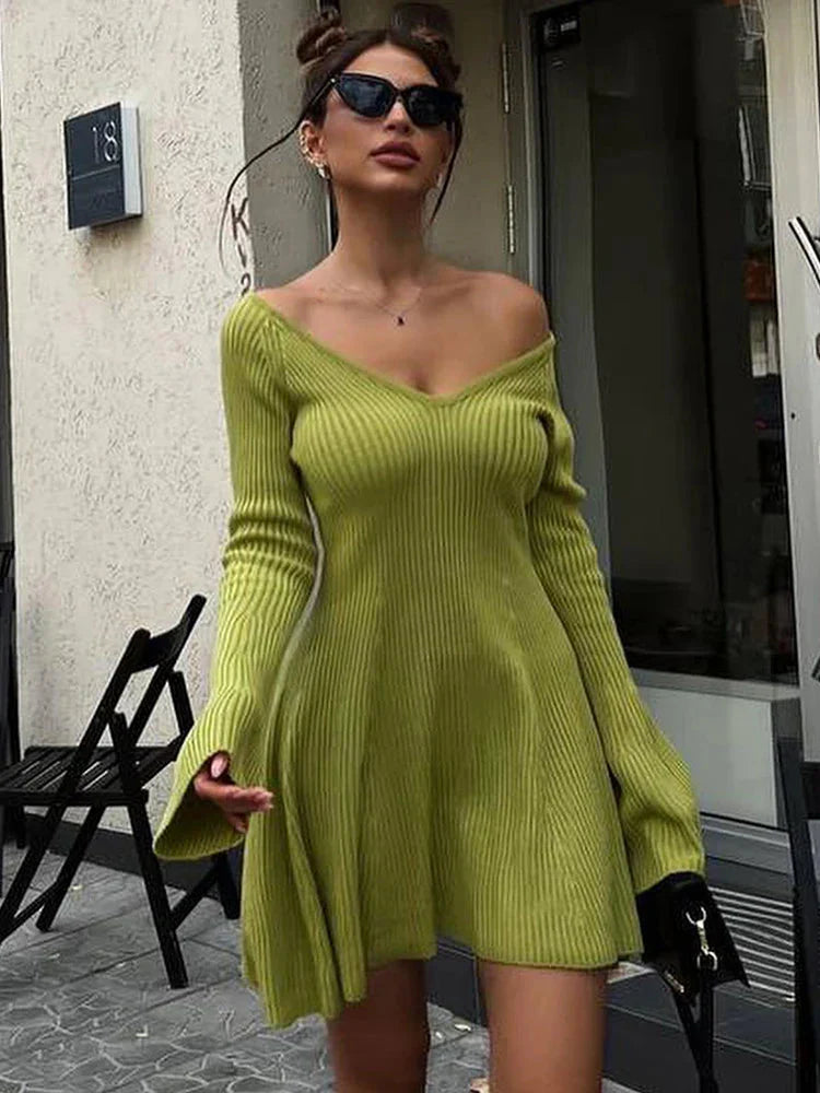 Linda Croce™ Abito a maniche lunghe in maglia a coste