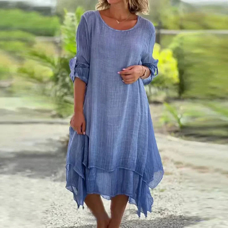Lisa Vincenzo™ Abito elegante con scollo rotondo e vestibilità ampia
