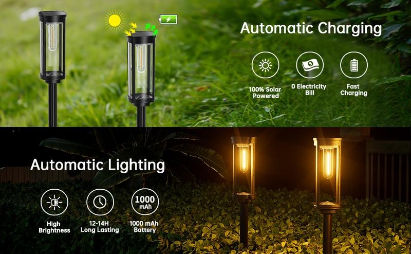 LumiPath Pro™ Luci solari decorative da giardino per vialetti