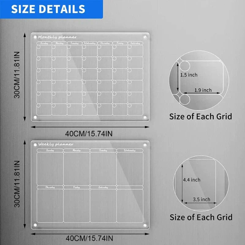 MagPlan™ Calendario magnetico in acrilico
