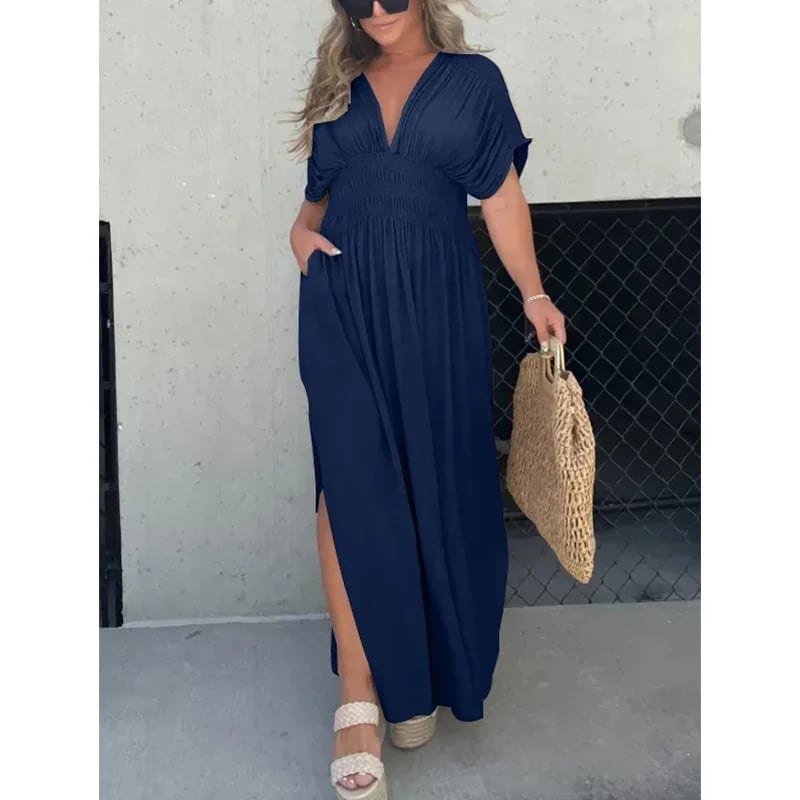 Magali Lucas™ Abito in chiffon con scollo a V e vita fissa