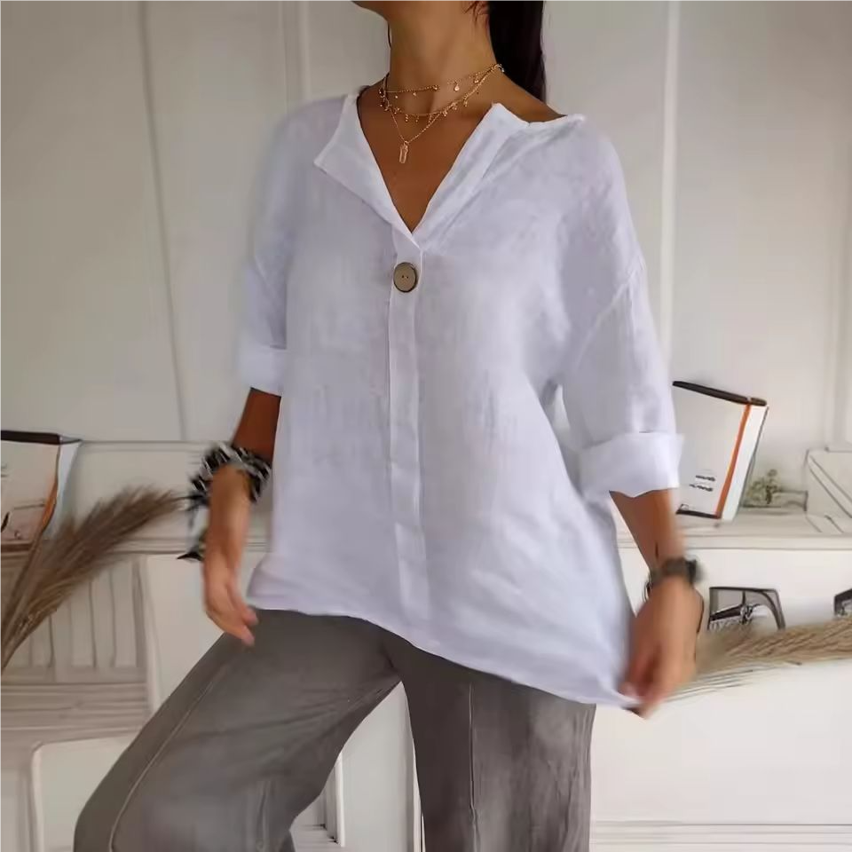 Mara Parco™ Camicia con scollo a V e bottoni