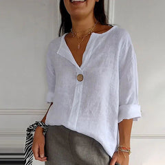 Mara Parco™ Camicia con scollo a V e bottoni