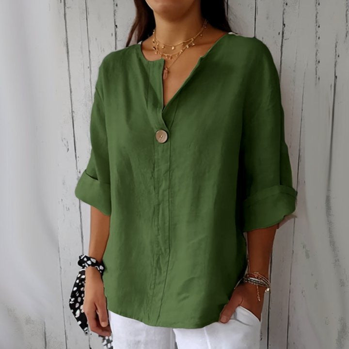 Mara Parco™ Camicia con scollo a V e bottoni
