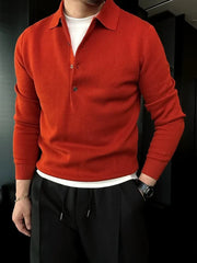 Martino Di Bernardo™ Maglione polo a maniche lunghe in maglia da uomo