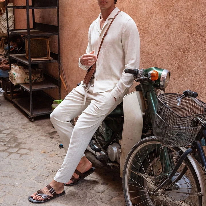 Maurizio Cavalli™ Set casual in due pezzi in tela di cotone