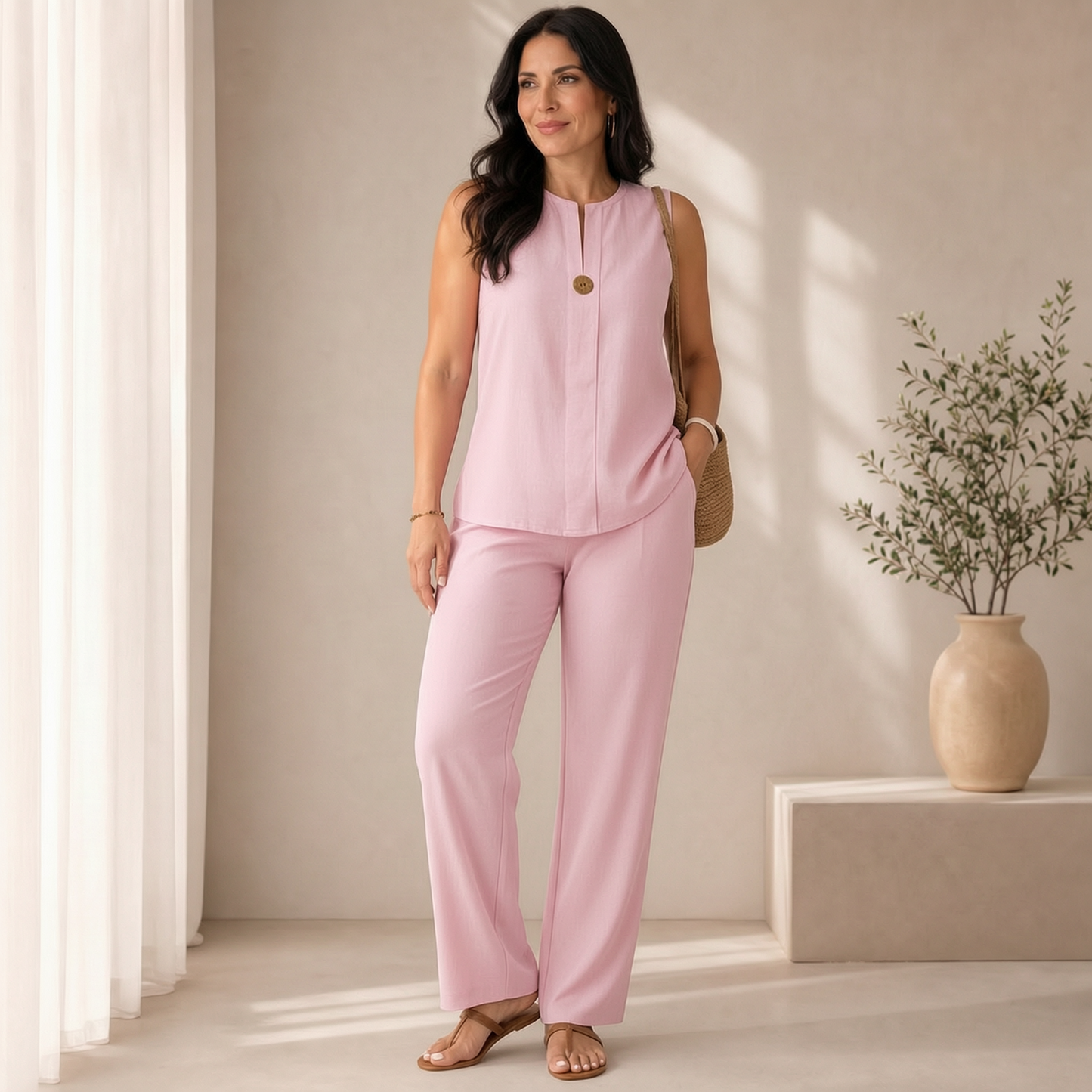 Ferdinanda Boselli™ Set coordinato lounge minimalista traspirante due pezzi