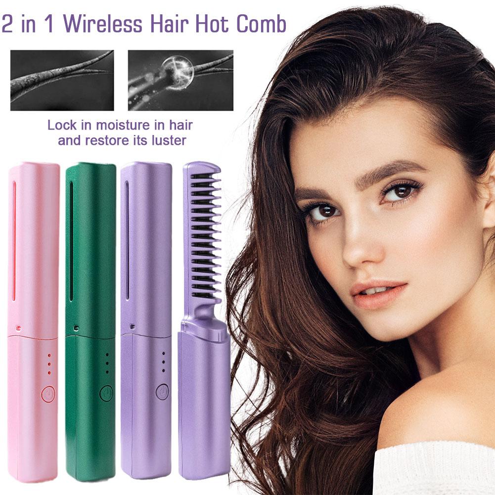 Mini GlamSet™️ Pettine elettrico / Mini ferro arricciacapelli e piastra 2 in 1