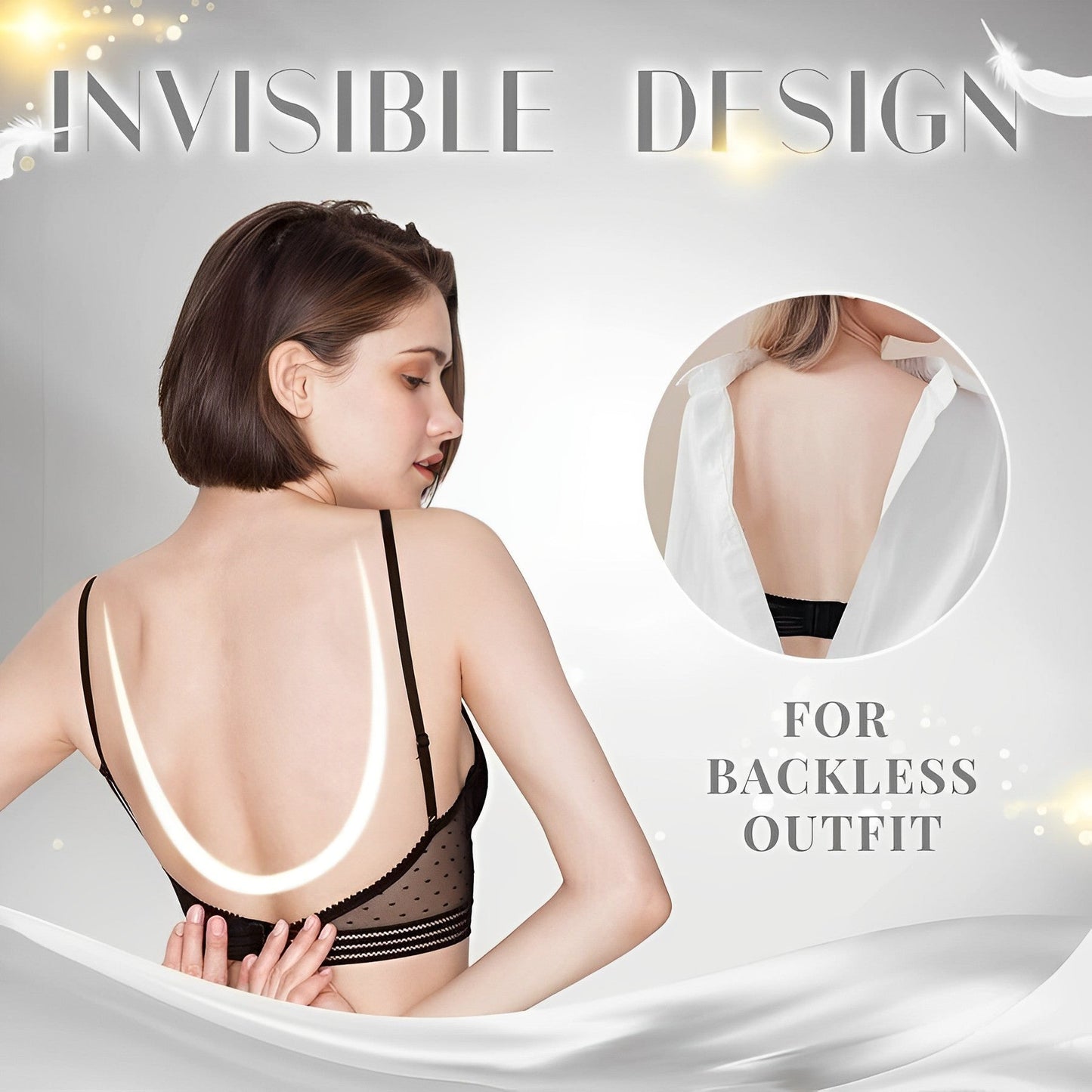 Mirielle Pételle+™️ Reggiseno aperto sulla schiena | Indossa sempre i tuoi abiti senza schienale preferiti in modo sicuro e confortevole.