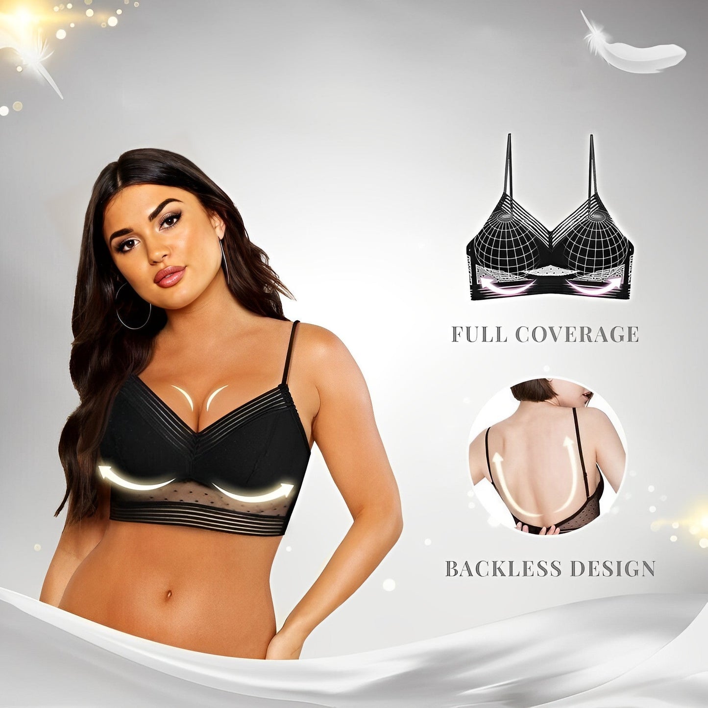 Mirielle Pételle+™️ Reggiseno aperto sulla schiena | Indossa sempre i tuoi abiti senza schienale preferiti in modo sicuro e confortevole.