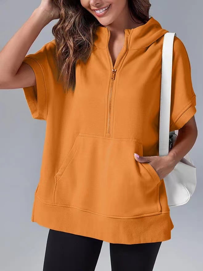 Molly™ Camicia casual oversize con mezza zip
