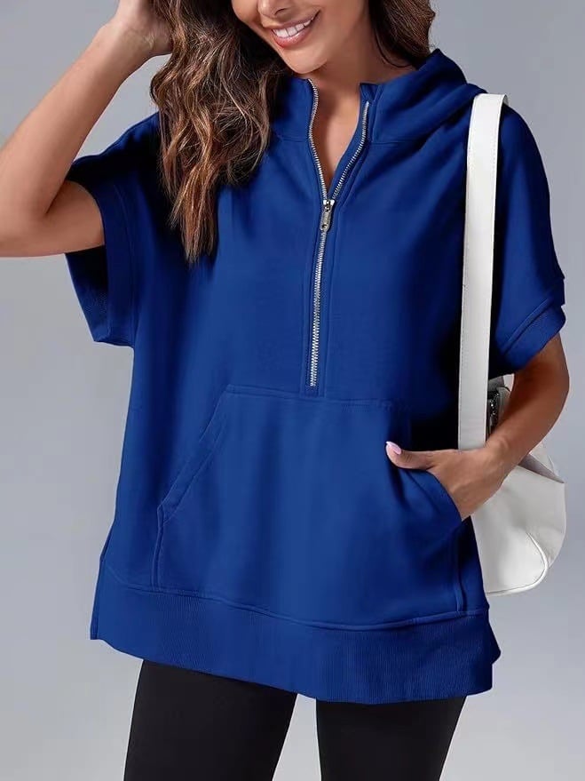 Molly™ Camicia casual oversize con mezza zip