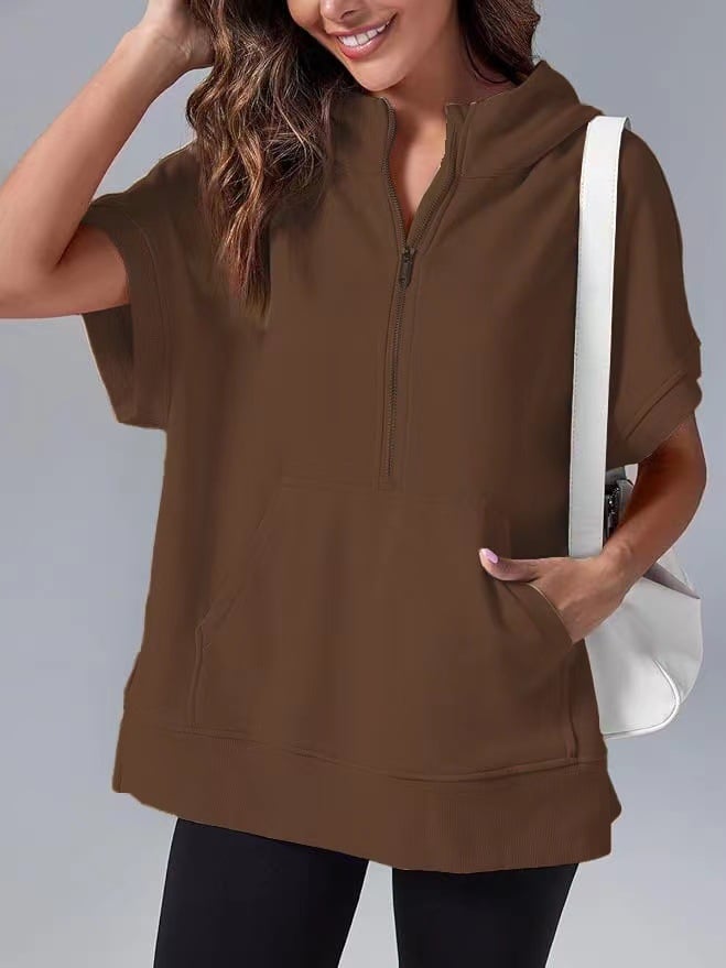 Molly™ Camicia casual oversize con mezza zip
