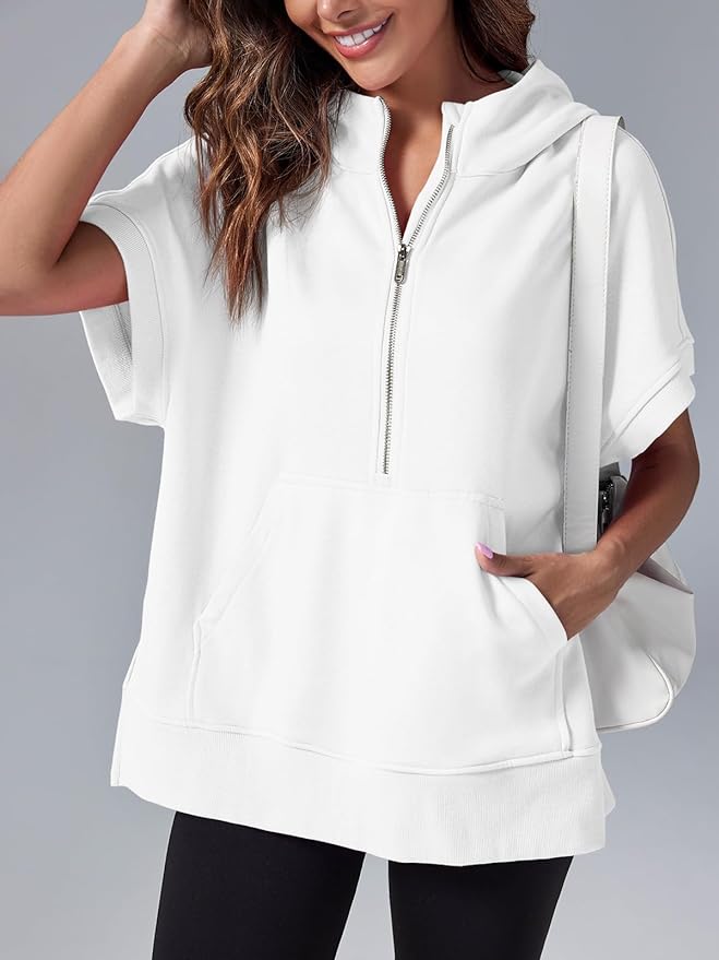 Molly™ Camicia casual oversize con mezza zip