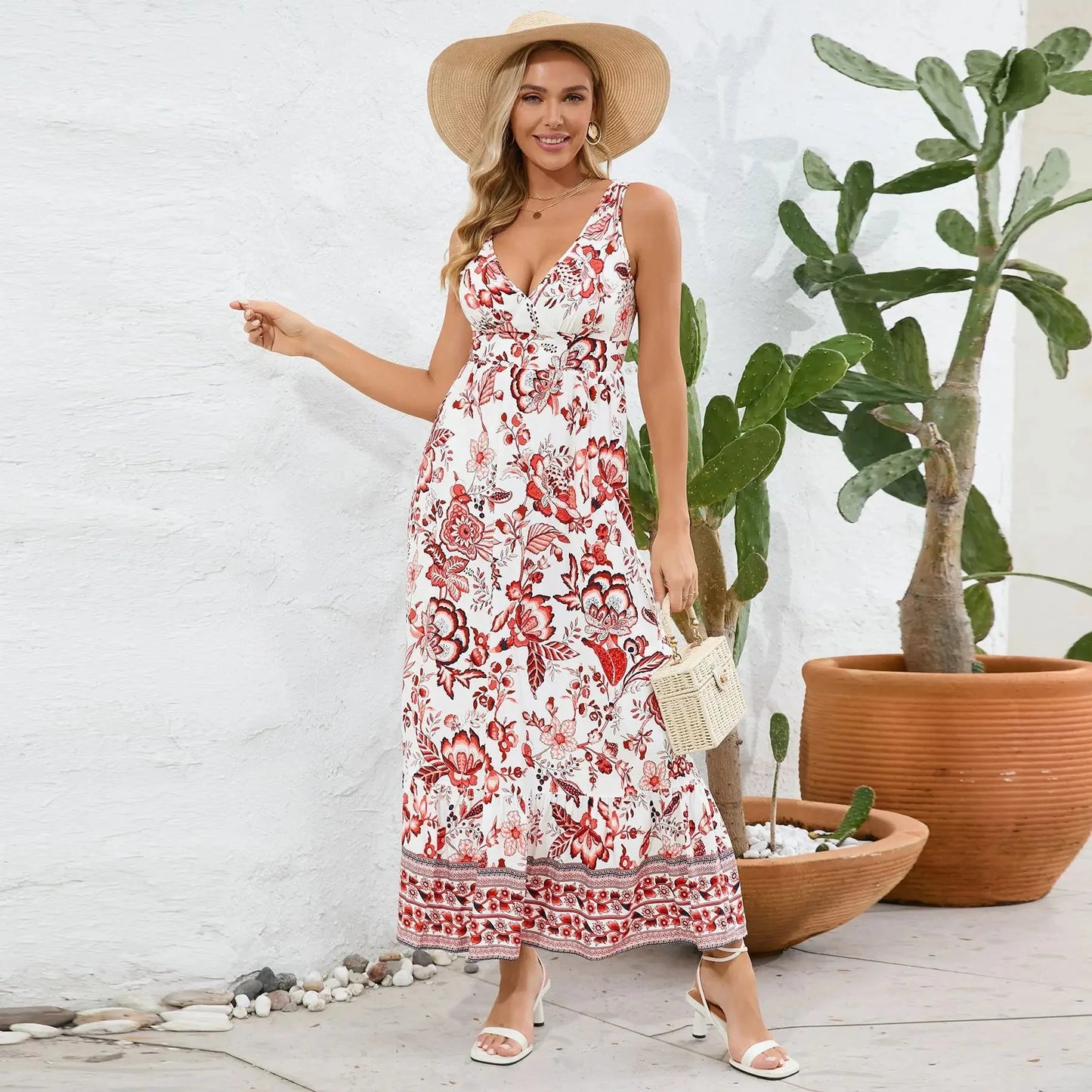 Myla™ Maxi abito estivo con stampa floreale vintage