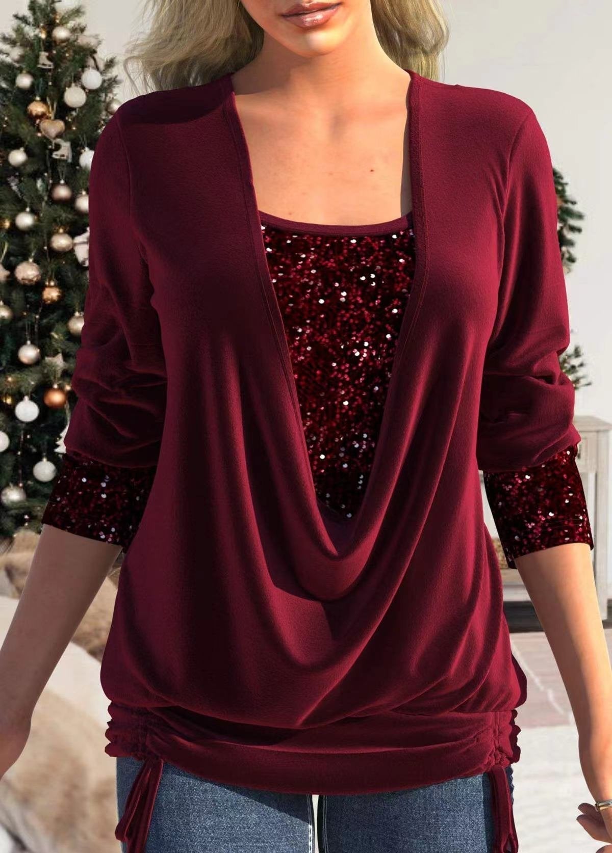 Natale Spirit™️ Maglione ampio in broccato