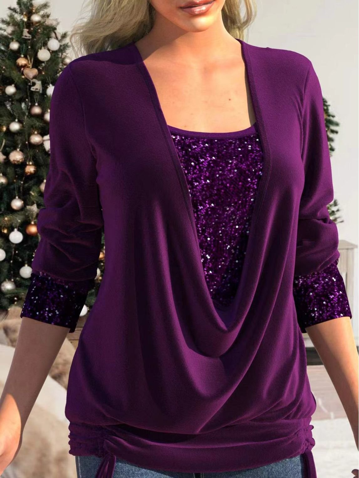 Natale Spirit™️ Maglione ampio in broccato
