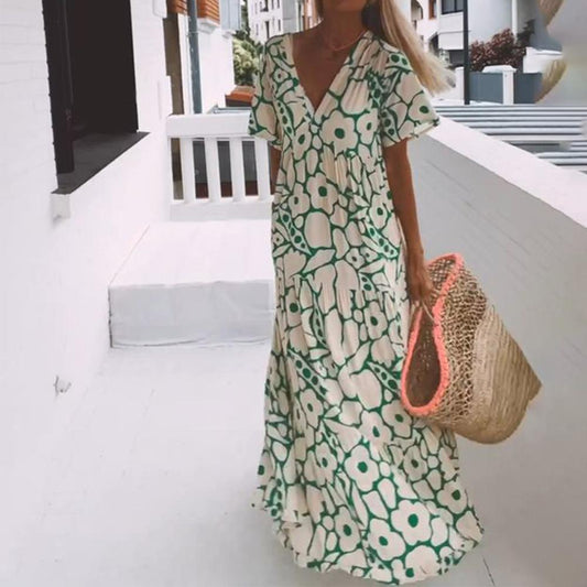 Nilda Mazzi™ Confortevole maxi abito a maniche corte