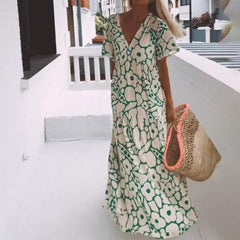 Nilda Mazzi™ Confortevole maxi abito a maniche corte