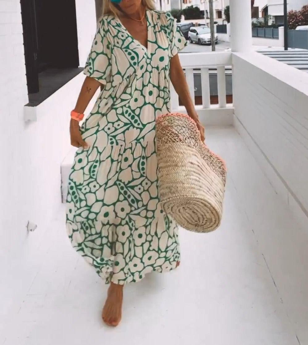 Nilda Mazzi™ Confortevole maxi abito a maniche corte
