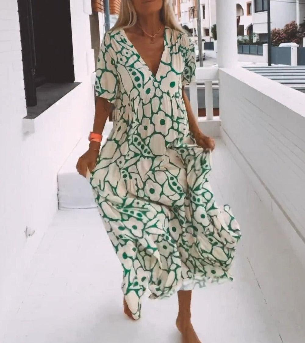Nilda Mazzi™ Confortevole maxi abito a maniche corte