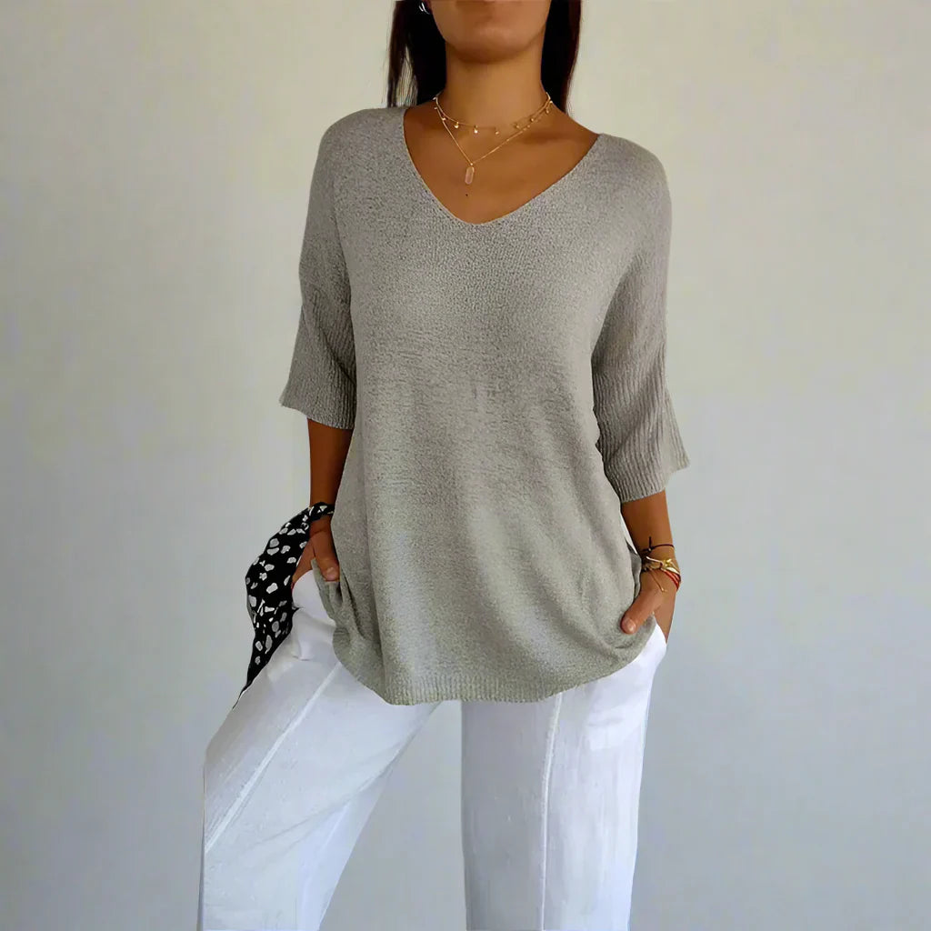 Ninfa™ Camicia casual con maniche a 3/4 e scollo a V