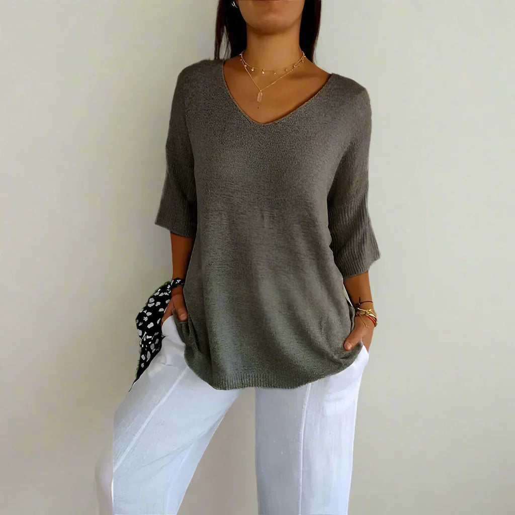 Ninfa™ Camicia casual con maniche a 3/4 e scollo a V