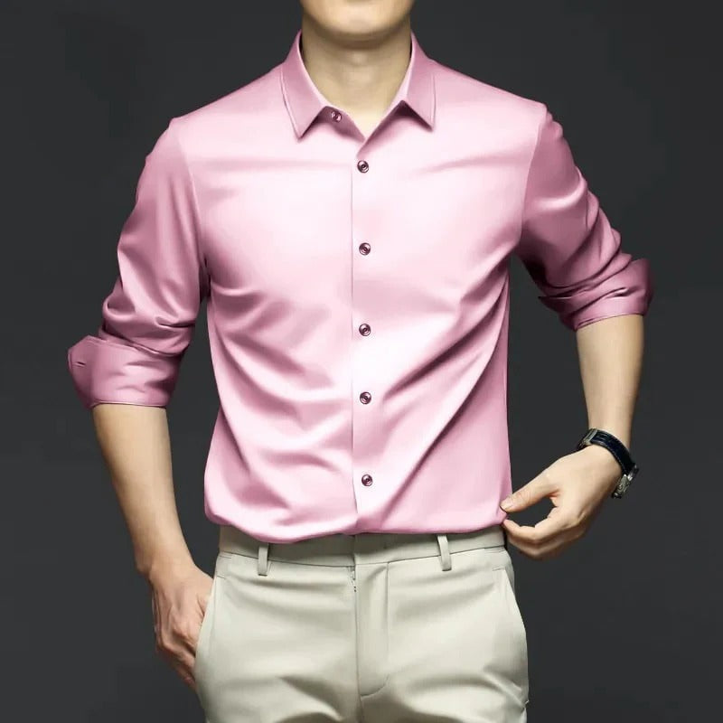 Nino Pannullo™ Camicia antipiega classica ed elegante da uomo