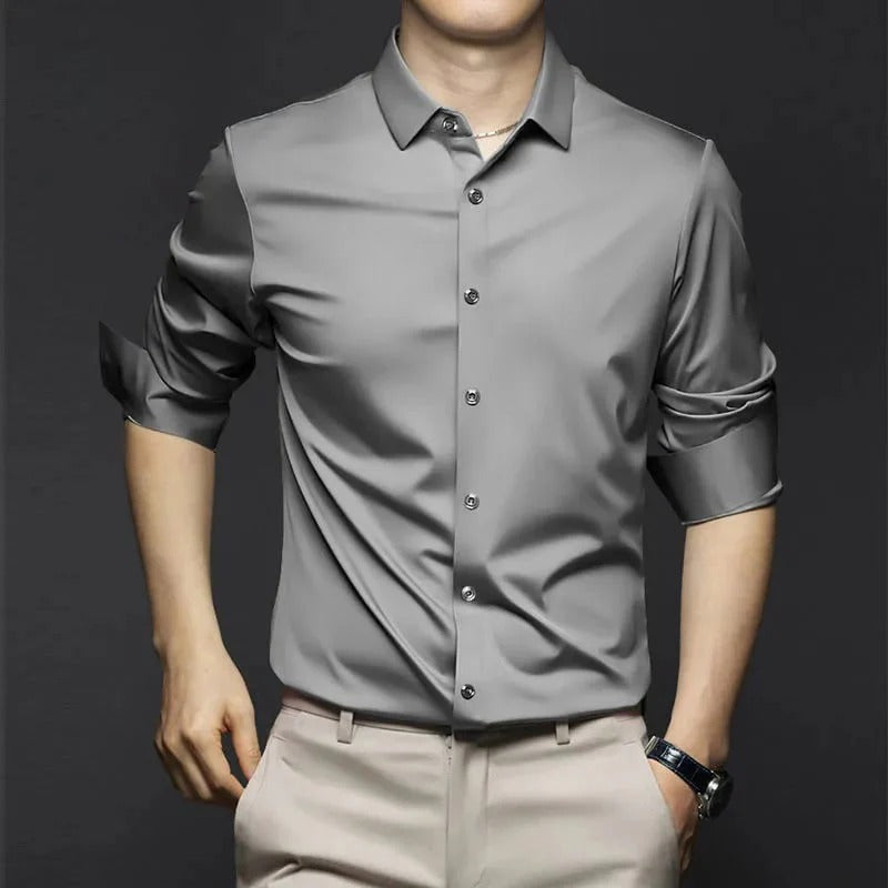 Nino Pannullo™ Camicia antipiega classica ed elegante da uomo