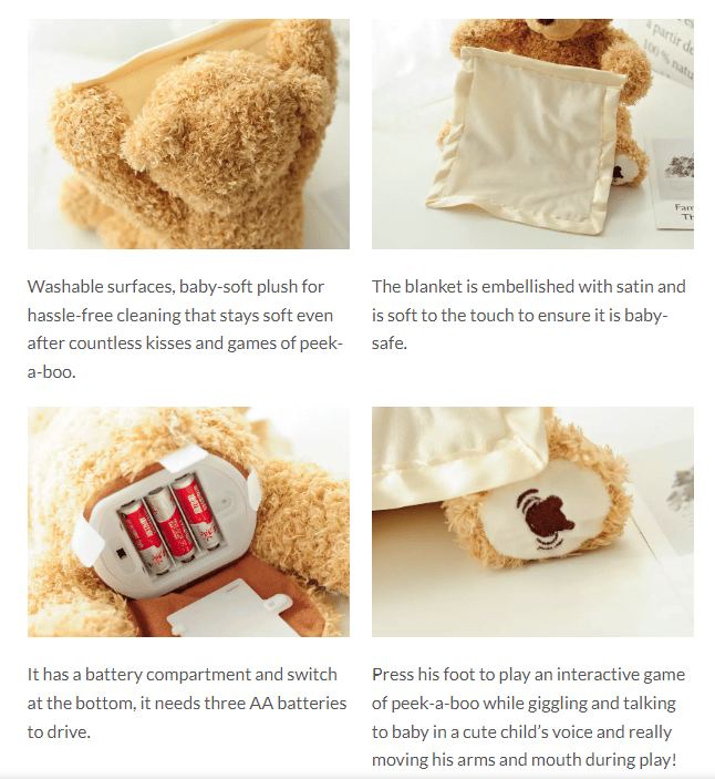 PoppiHug™ Pee-a-boo Orsacchiotto di peluche