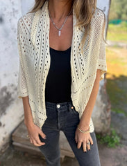 Rachele Foti™ Maglione con motivo a fori e maniche semi-lunghe