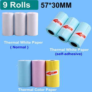 3 bianchi + 3 colorati + 3 rotoli di carta adesiva