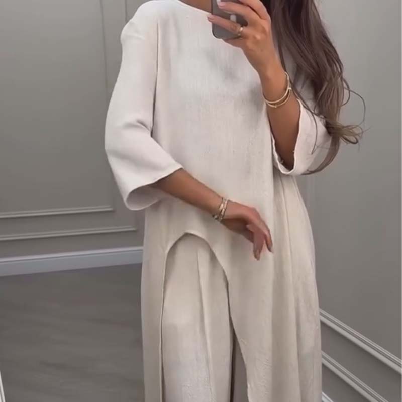 Saba Donis™ Completo top irregolare e pantaloni a gamba larga