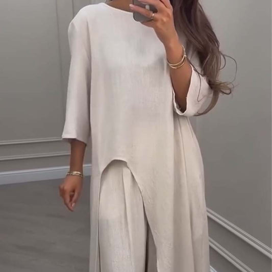 Saba Donis™ Completo top irregolare e pantaloni a gamba larga