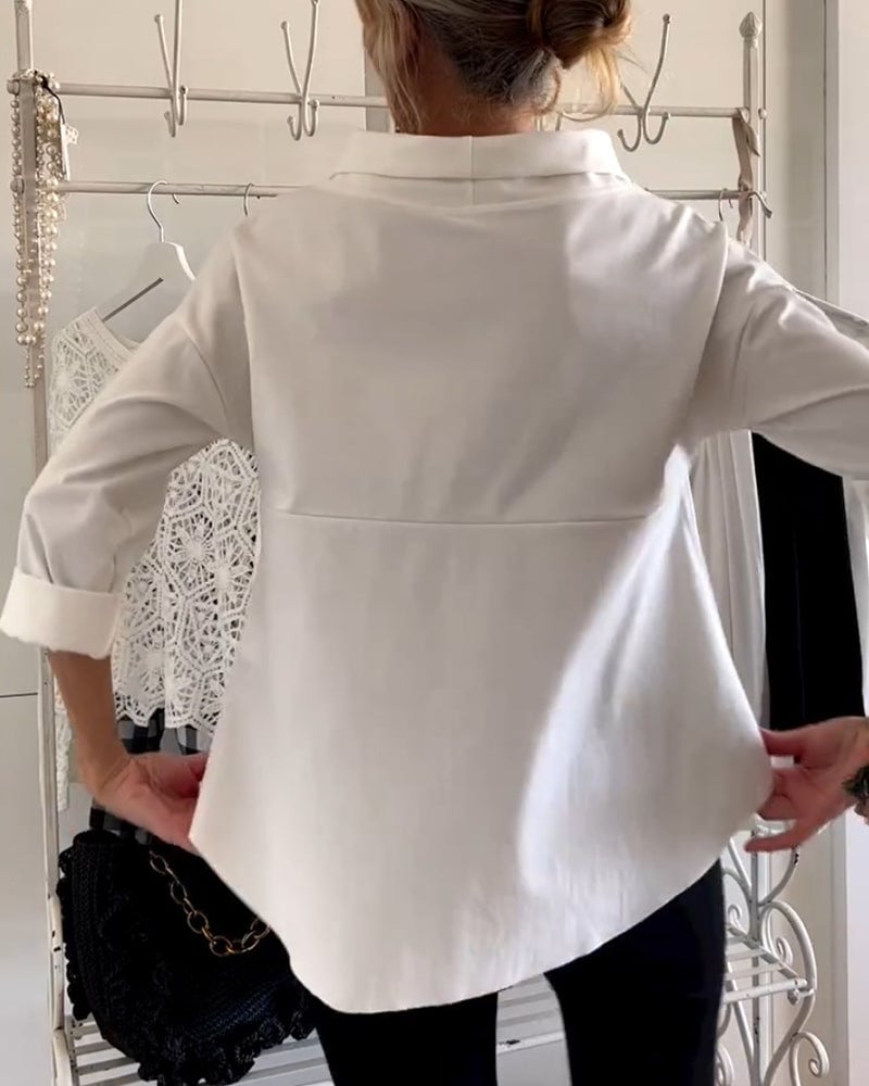 Sabina Argiro™ T-shirt alla moda con mezzo dolcevita