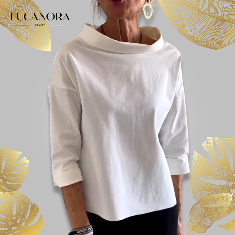 Sabina Argiro™ T-shirt alla moda con mezzo dolcevita