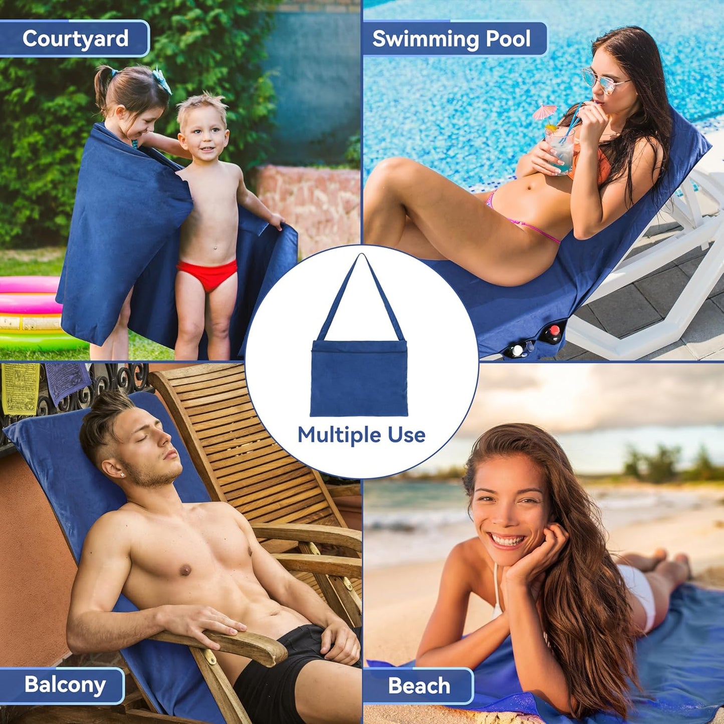 SunVibe™ Telo mare ad asciugatura rapida con tasche