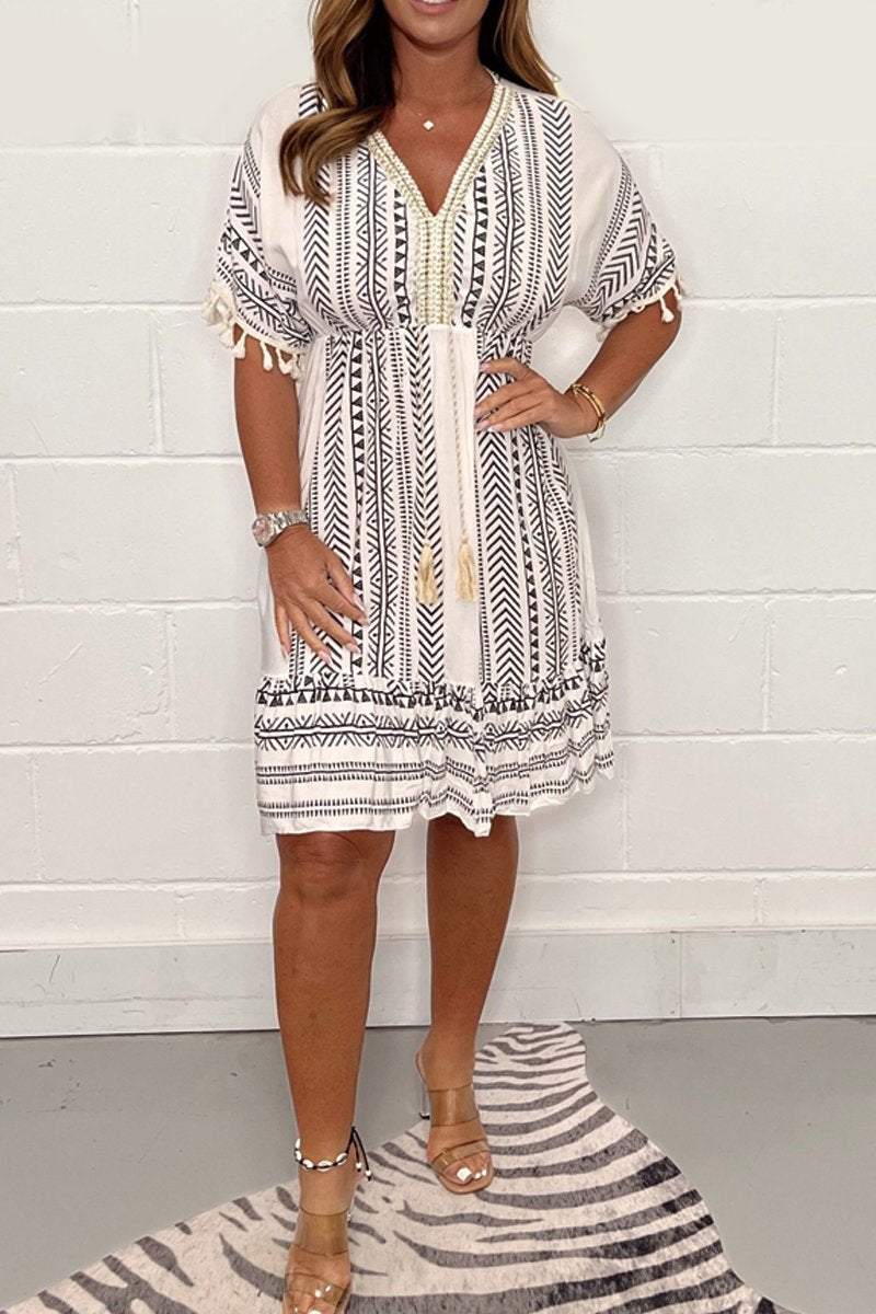 Tammy™ Abito boho con scollo a V