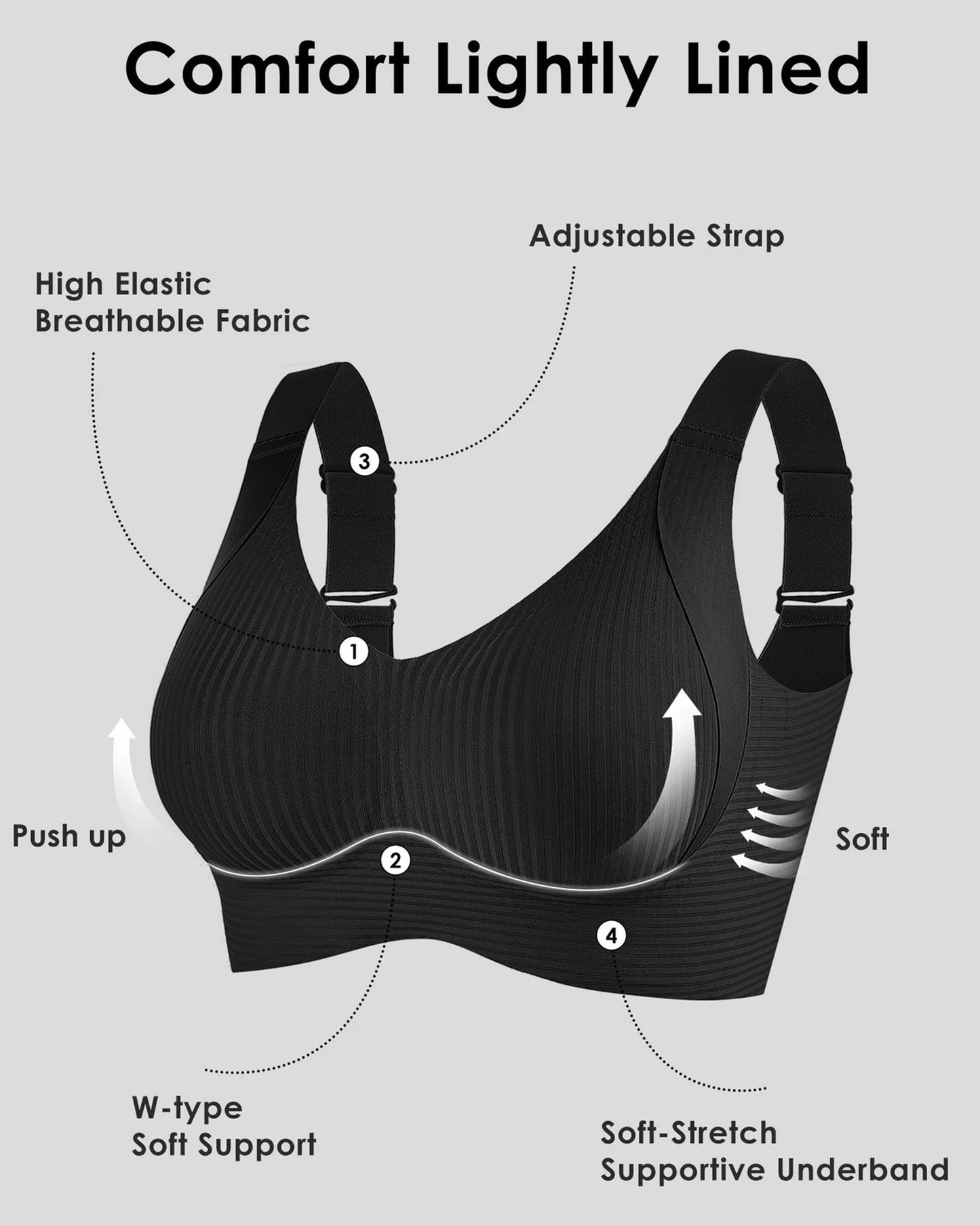 Trasea Colli™ Reggiseno antiscivolo senza ferretto